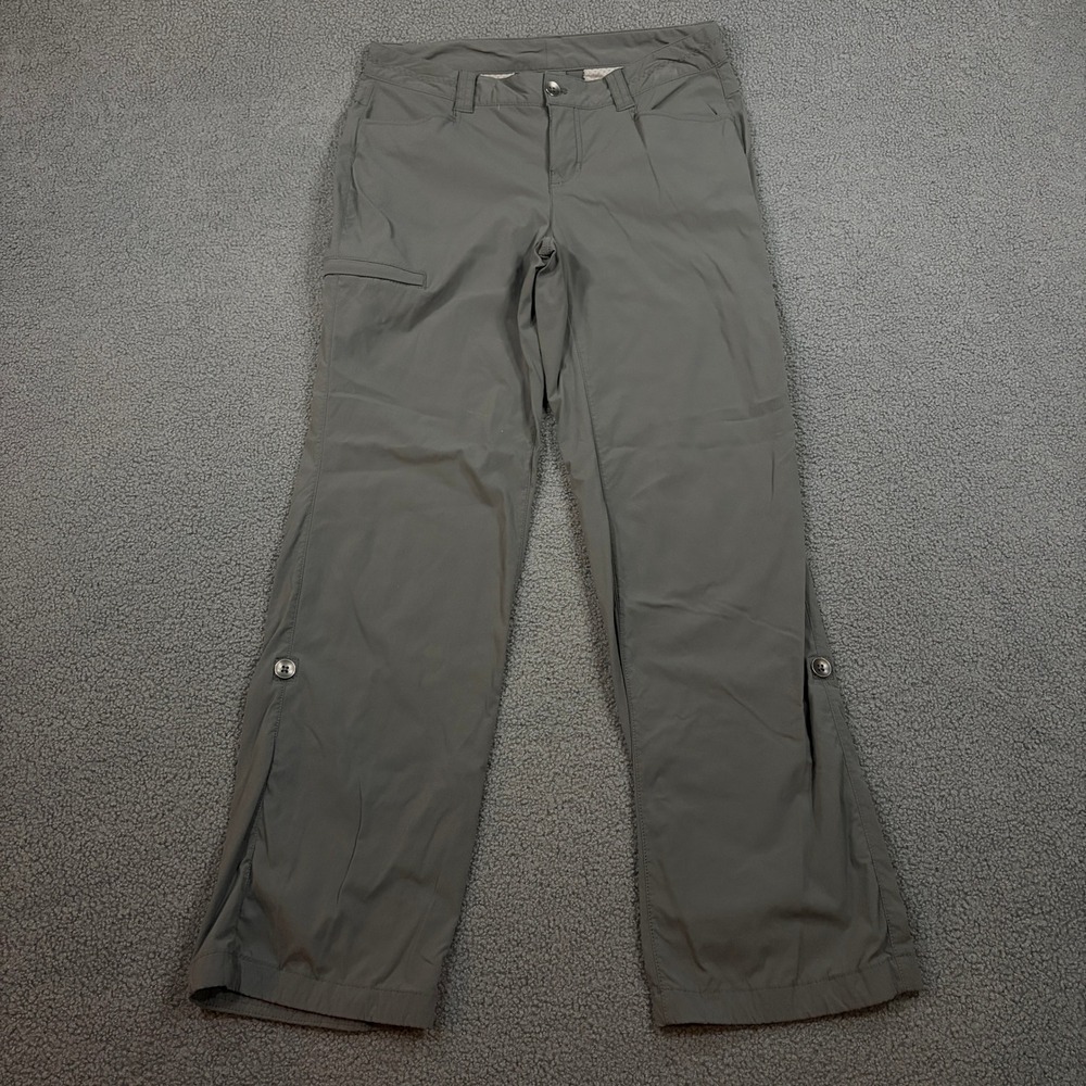 Eddie Bauer Pants Womens 4 Gray Travex Roll Up Hem Hiking Outdoor Stretch 0823